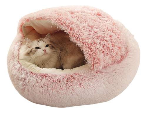 Cama Pet Iglu Pelúcia Nuvem Cães E Gatos M 55 Cm Até 10kg Cor Rosa