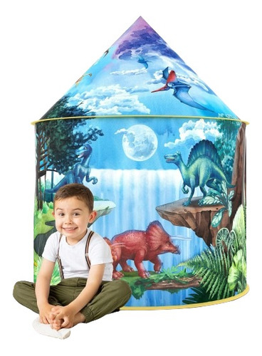 Carpa Para Niño Forma Castillo Diseño Dinosaurios Multicolor