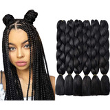 Kanekalon Extensiones Pelo Sintético 6 Pz Color Negro #1