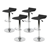 4pzs Bancos Altos Giratorios Para Barra Cocina Bar Color Negro