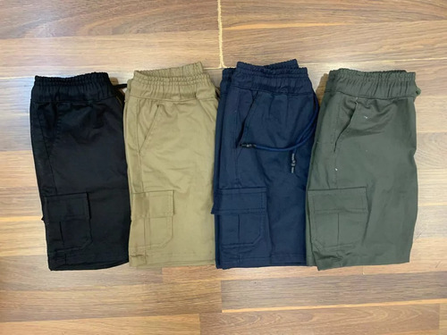 Bermuda De Gabardina Cargo Estilo Jogger De Niño Vs Colores