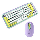 Kit Teclado Y Mouse Logitech Pop Inalámbrico + Pop Mecánico Color Del Teclado Violeta