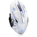 Mouse Gamer Raton Inalámbrico Recargable Luz Led Wolf X8