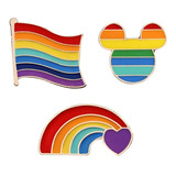 Pack 3 Pines Broches Lgbt Pride Orgullo Gay Bandera