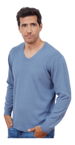 Sweater Escote En V Con Textura Rayada Delantera  Art. 393