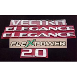 Emblemas Vectra 2.0 Flexpower Elegance ( Kit Com 5 Peças )