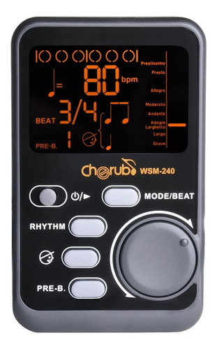 Metronomo Digital Cherub Wsm-240 - Para Bateria Estudio