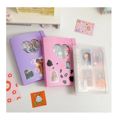 Carpeta Binder A5 Corazon Para Photocards Kpop + 10 Hojas 