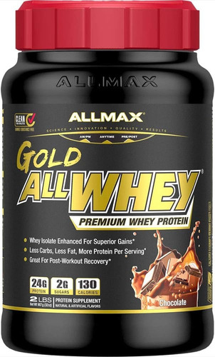 Proteína Allmax Allwhey Gold / 2 Lbs / 28 Srv / Premium Whey Sabor Chocolate
