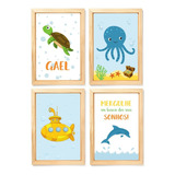 Quadro Decorativo Infantil Quarto De Bebê Fundo Do Mar