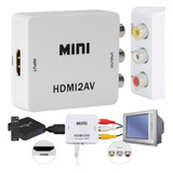 Mini Adaptador Conversor 1080p Hdmi P/ Vídeo Composto Av Rca