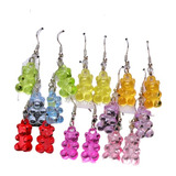 Set Aretes Ositos Gomitas Colores Aesthetic Mujer Regalo