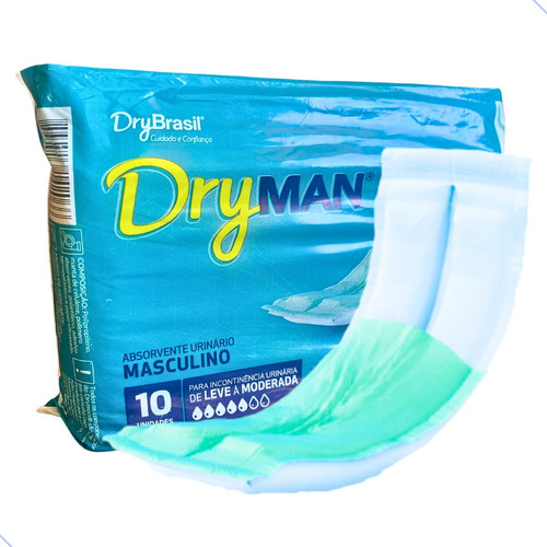 Absorvente Masc Dryman Geriátrico Incont Urinária Kit 12pcts