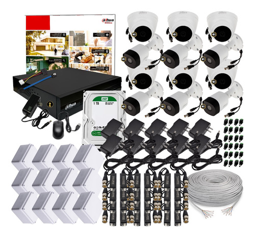 Kit Cámaras Seguridad Cctv 16ch Dahua 1080p, 12 Ca Audio 1tb