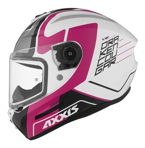 Casco Moto Axxis Draken Cougar A8 Rosa Brillo Mg Bikes