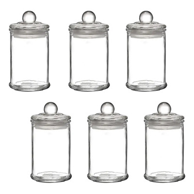 Set 6 Frasco Especiero Brocal Cilindro Vidrio 150ml Cocina Color Transparente