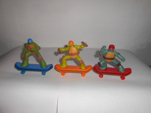Lote 3 Figuras De Tortugas Ninja De Mcdonalds 2013
