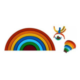Brinquedo Montessori Arco Íris Empilhar Colorido Imaginação