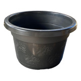 Vaso Médio Cuia 26 Preto Redondo 5 Peças Azaleia Samambaia  