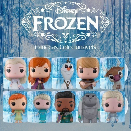10 Plantillas Frozen Funko Infantil Tazas Sublimacion Disney