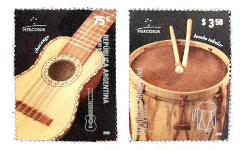 Argentina - Serie Gj 3505-06 Instrument Musicales Mint L2556