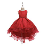 Elegante Vestido Rojo Para Fiesta De Cumpleaños Para Niñas