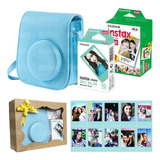 Kit Presente Bolsa Instax Mini + 20 Fotos + Filme Sky Blue