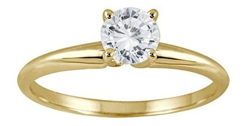 Anillo Solitario Diamante 1/3 Ct Ags 14k Oro Amarillo