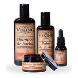Kit Barba Viking - Shampoo + Balm + Óleo + Modelador Terra