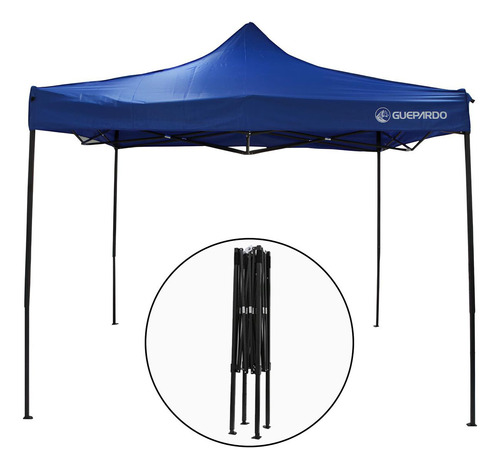 Tenda Gazebo Pagoda Dobrável Para Atividades Ao Ar Livre Com Estrutura De Aço Com Cobertura Em Poliéster Oxford Azul 3x3mts Com Bolsa De Transporte