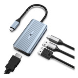 Tymyp Usb C Hub, 4 En 1 Usb C Hub, Pantalla Dual Hdmi Dp, Us