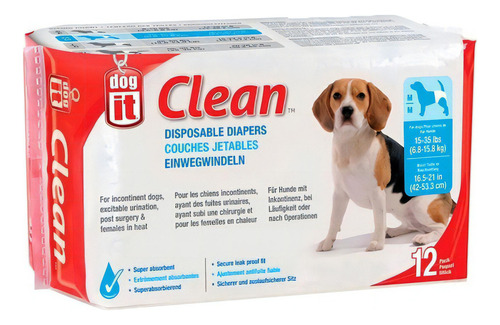 Dog It Pañal Desechable Medium Para Celo Perros 7-16kg. Np