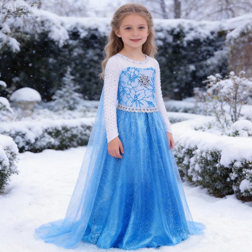 Vestido De Princesa Animada De Elsa Rapunzel Para Niña De 2