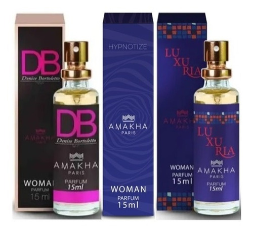 Perfume Amakha Paris Feminino Db, Hypnotize E Luxuria  15ml