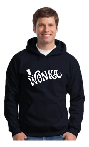 Willy Wonka - Buzo Negro Hoodie - Unisex - Canguro Capucha