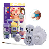 Kit 30 Stencil Pintar Rosto Pele + 6 Tintas Pincel Glitter