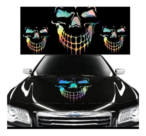 Calcas Sticker Skull Para Cofre Y Puertas Autos Y Camionetas