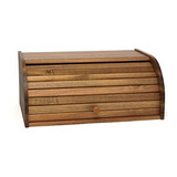 Panera Caja De Pan Con Tapa Enrollable De Madera De Acacia L