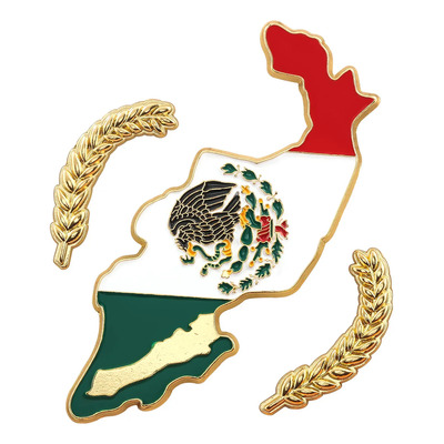 Broche De Metal, Broche Con Mapa De La Nueva Era Mexicana | MercadoLibre