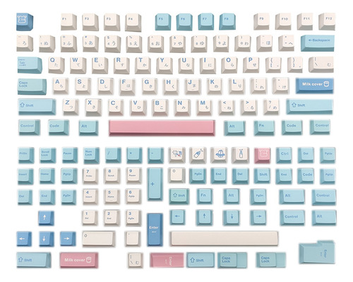 141 Teclas Milk Cover Profile Pbt Keycap Dye Sub Keyc