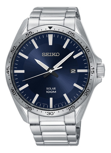 Seiko 'solar' Sne483p1 - Azul - Semi Novo