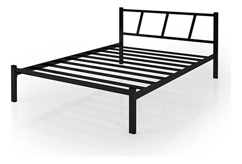 Cama De Casal Ferro Helena Para Dormitório Preto