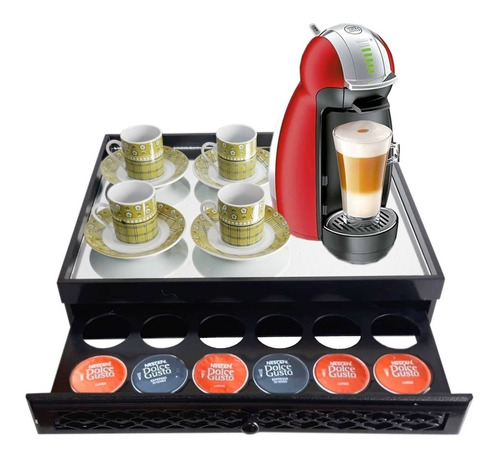 Promoção 30 Cápsulas Dolce Gusto Bandeja 1 Gaveta C/ Espelho