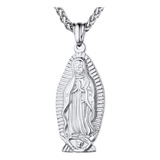 Virgen María De Acero Inoxidable Con Cadena Para Hombres, Mu