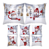 Juego De 8 Fundas De Cojín Navideñas Para Almohada De Santa