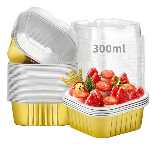 30 Molde Aluminio Desechable 300ml Para Hornear Reposteria