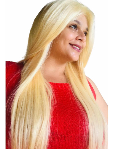 Peruca Front Lace Loiro 613 Cabelo Humano Liso 70cm