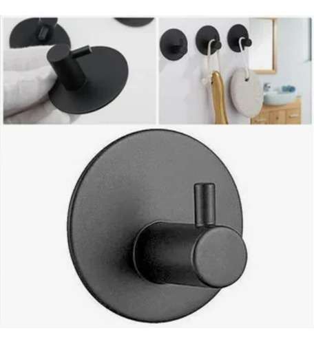 Colgador Perchero Acero Negro De Pared Para Toallas Ropa