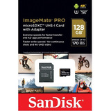 Cartão De Memória Sandisk Sdsqxbz-128g-awcka  Image Mate Pro Com Adaptador Sd 128gb
