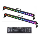 2 Ribalta Led Rgbw 18  Leds Por 12w Pixel + Mesa Dmx 512